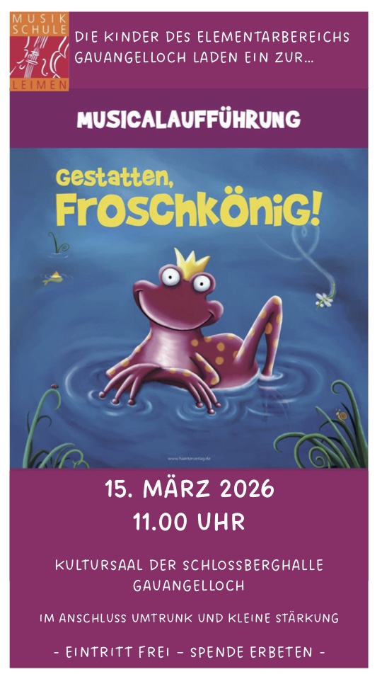Aufführung der EMP-Gruppen in Gauangelloch plakat froschkönig 3